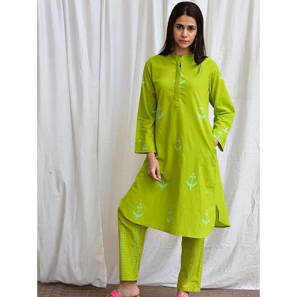 Chidiyaa Smell of Rain Pakhi Handblockprinted Cotton Kurta Set Of 2