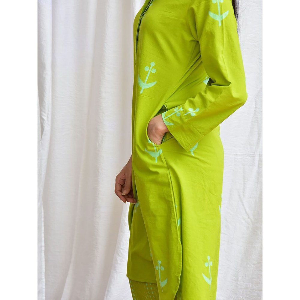 Chidiyaa Smell of Rain Pakhi Handblockprinted Cotton Kurta Set Of 2