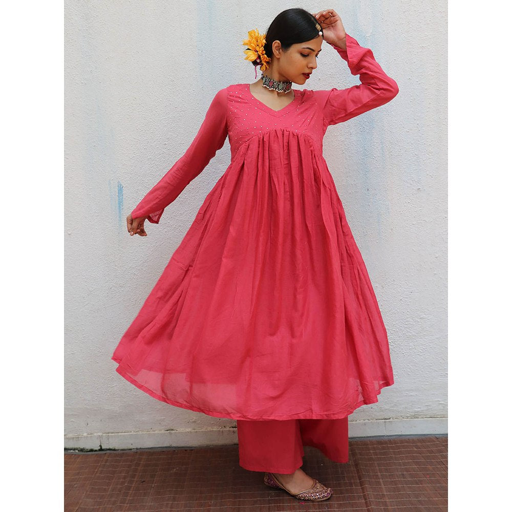 Chidiyaa Jugnu Preet Rose Mulmul Cotton Kurta Pants with Dupatta (Set of 3)