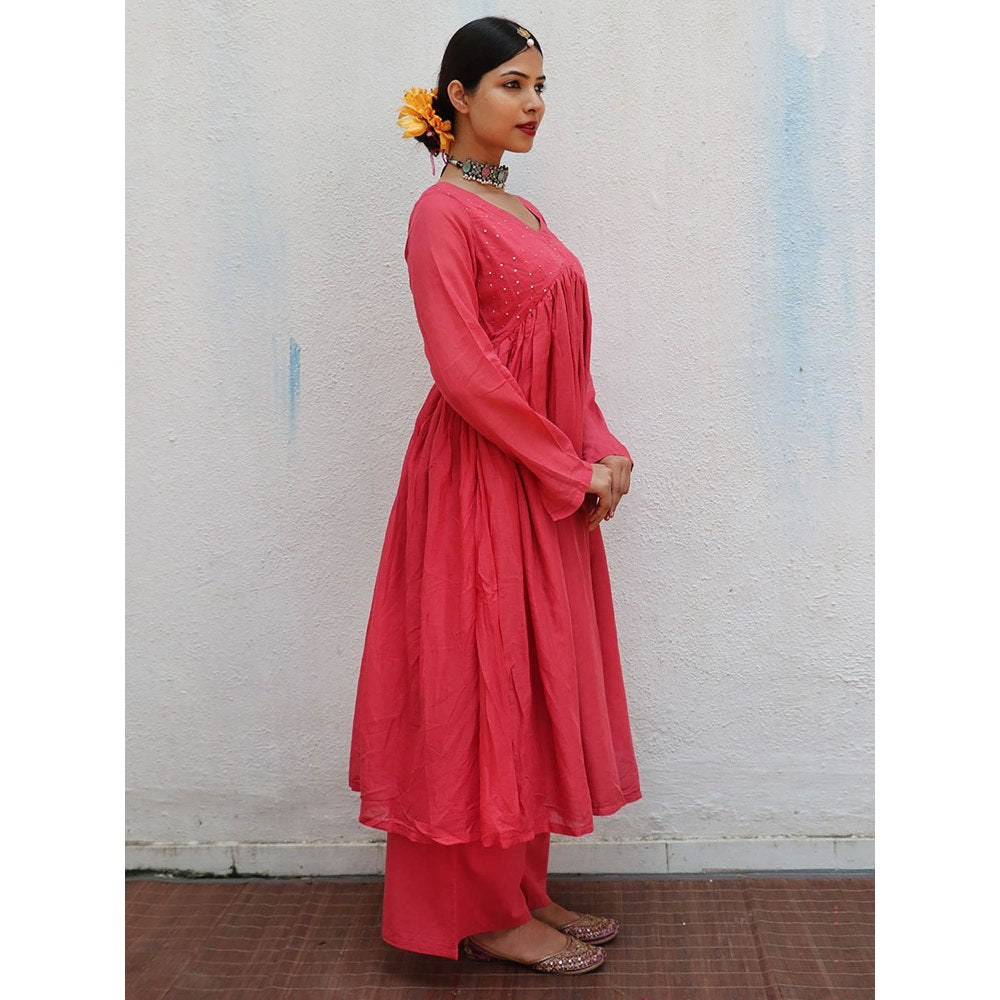 Chidiyaa Jugnu Preet Rose Mulmul Cotton Kurta Pants with Dupatta (Set of 3)