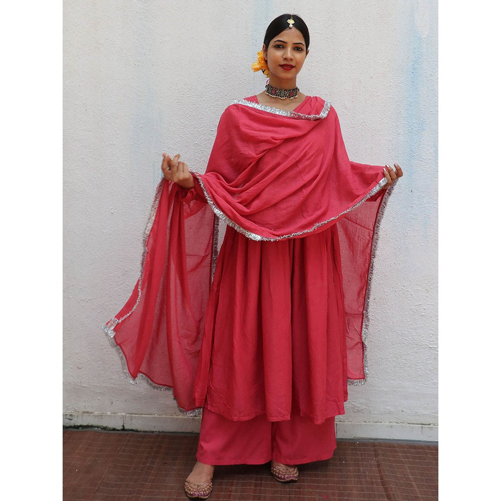 Chidiyaa Jugnu Preet Rose Mulmul Cotton Kurta Pants with Dupatta (Set of 3)