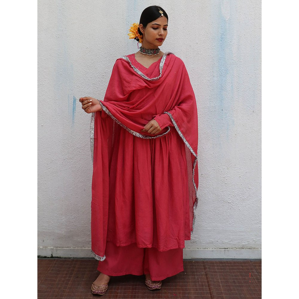 Chidiyaa Jugnu Preet Rose Mulmul Cotton Kurta Pants with Dupatta (Set of 3)