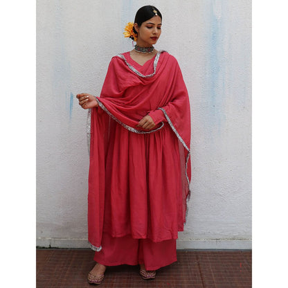 Chidiyaa Jugnu Preet Rose Mulmul Cotton Kurta Pants with Dupatta (Set of 3)