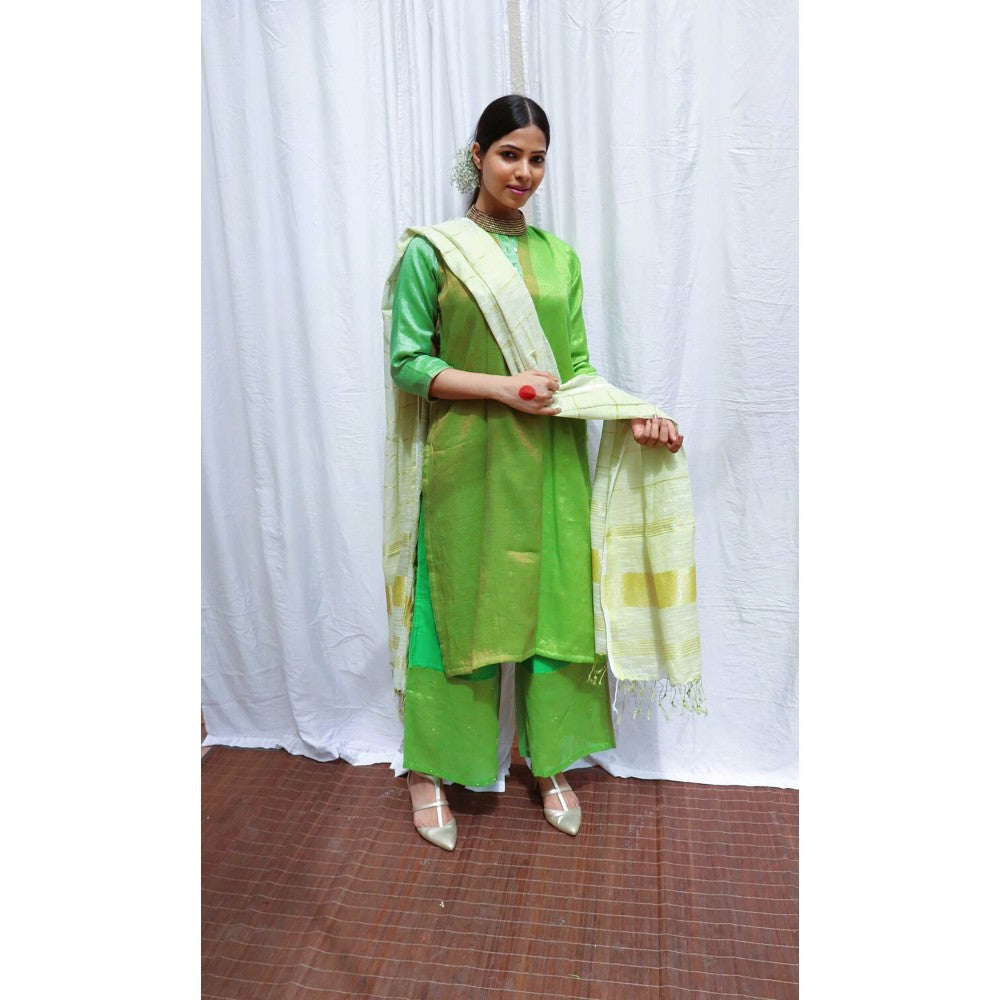 Chidiyaa Kanak Handwoven Cotton Zari Dupatta
