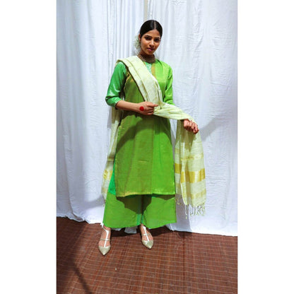 Chidiyaa Kanak Handwoven Cotton Zari Dupatta