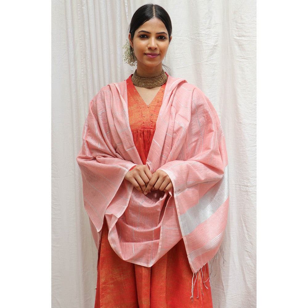 Chidiyaa Chandni Handwoven Cotton Zari Dupatta