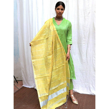 Chidiyaa Manjula Handwoven Cotton Zari Dupatta