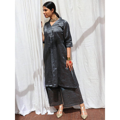 Chidiyaa Shyamali Handwoven Cotton Zari Kurta & Palazzo (Set of 2)