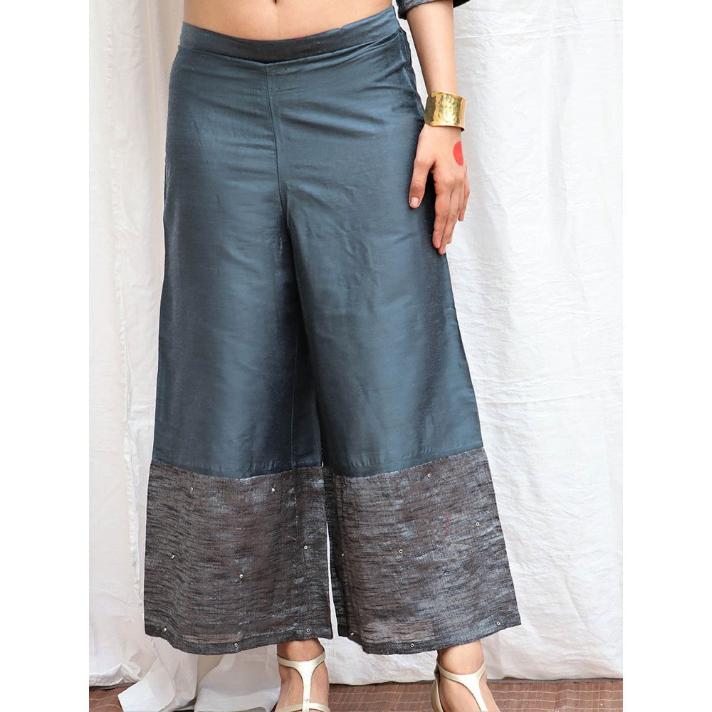 Chidiyaa Shyamali Handwoven Cotton Zari Kurta & Palazzo (Set of 2)