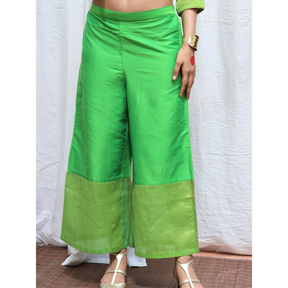 Chidiyaa Heera Handwoven Cotton Zari Kurta & Palazzo (Set of 2)