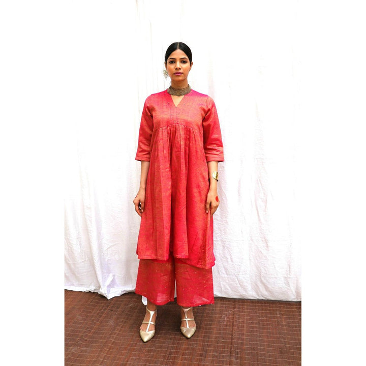 Chidiyaa Shyama Handwoven Cotton Zari Kurta & Palazzo (Set of 2)