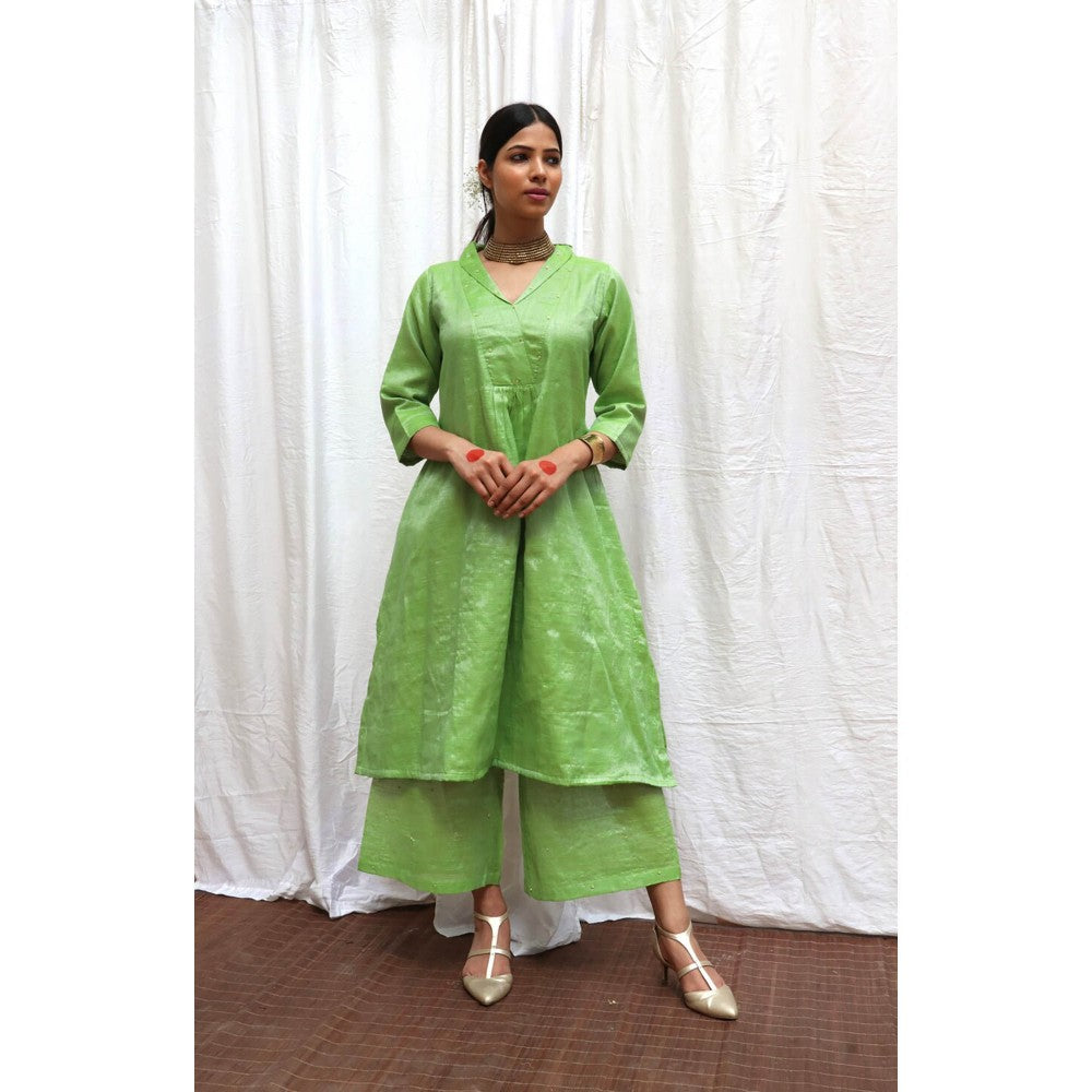 Chidiyaa Harita Handwoven Cotton Zari Kurta & Palazzo (Set of 2)