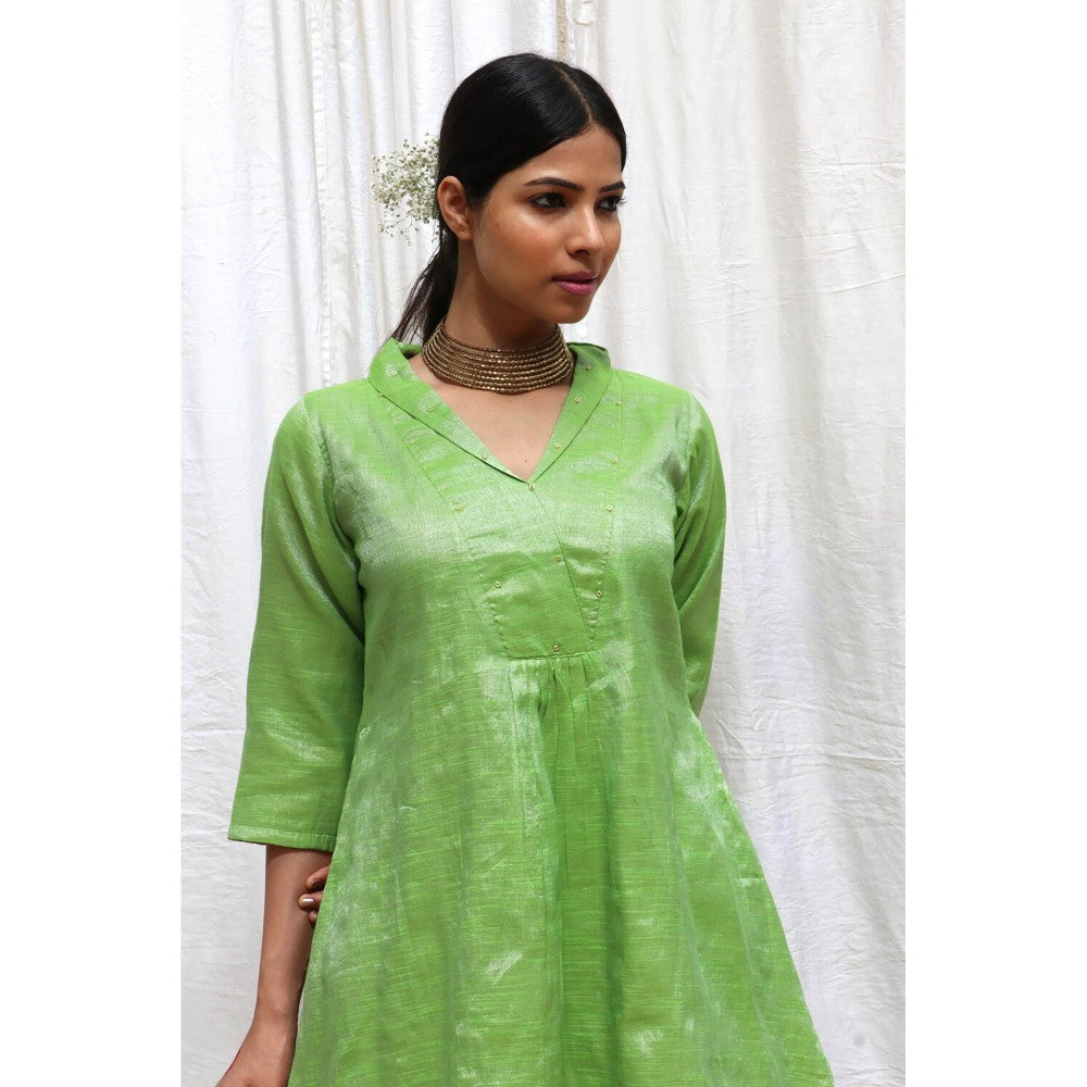 Chidiyaa Harita Handwoven Cotton Zari Kurta & Palazzo (Set of 2)