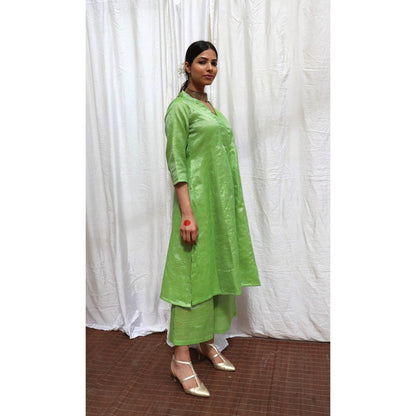 Chidiyaa Harita Handwoven Cotton Zari Kurta & Palazzo (Set of 2)