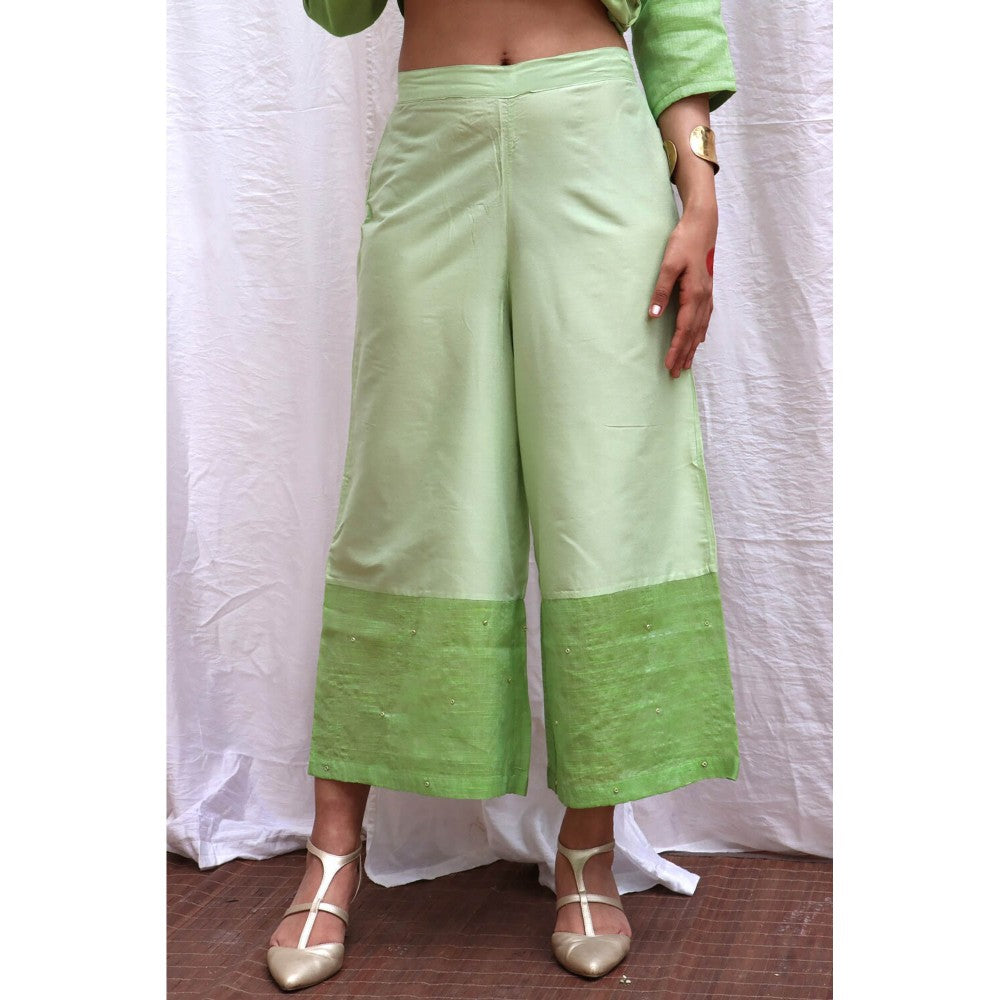 Chidiyaa Harita Handwoven Cotton Zari Kurta & Palazzo (Set of 2)
