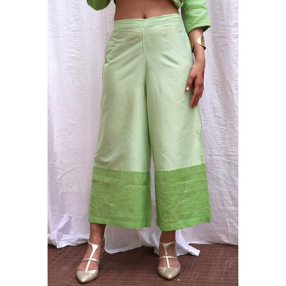 Chidiyaa Harita Handwoven Cotton Zari Kurta & Palazzo (Set of 2)