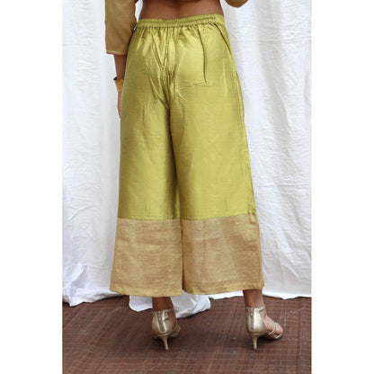 Chidiyaa Swetambhara Handwoven Cotton Zari Kurta & Palazzo (Set of 2)