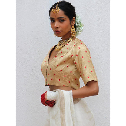 Chidiyaa Juhi Mogra Eudora Gold Brocade Stitched Blouse