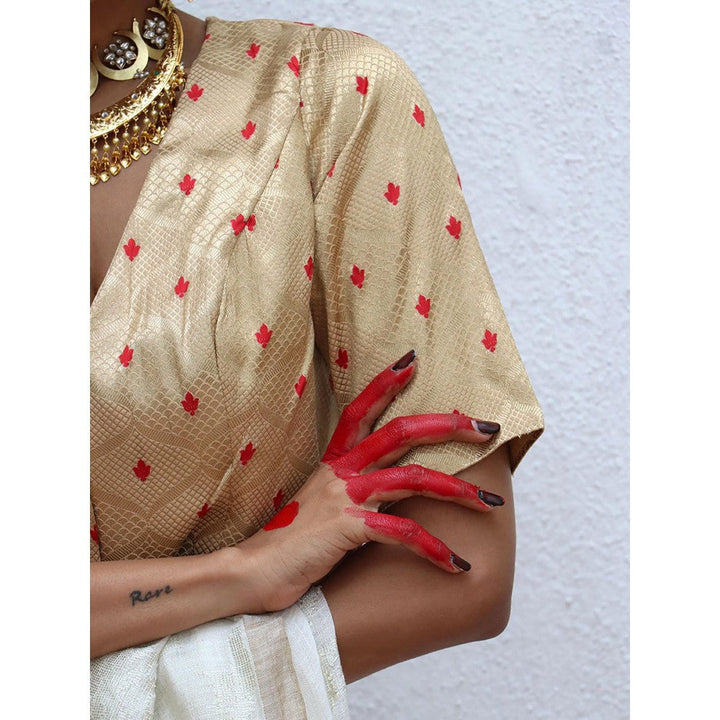 Chidiyaa Juhi Mogra Eudora Gold Brocade Stitched Blouse