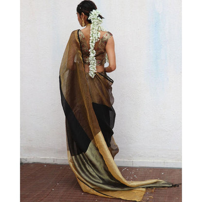 Chidiyaa Chandni Raatein Urvashi Handwoven Linen Zari Saree with Unstitched Blouse