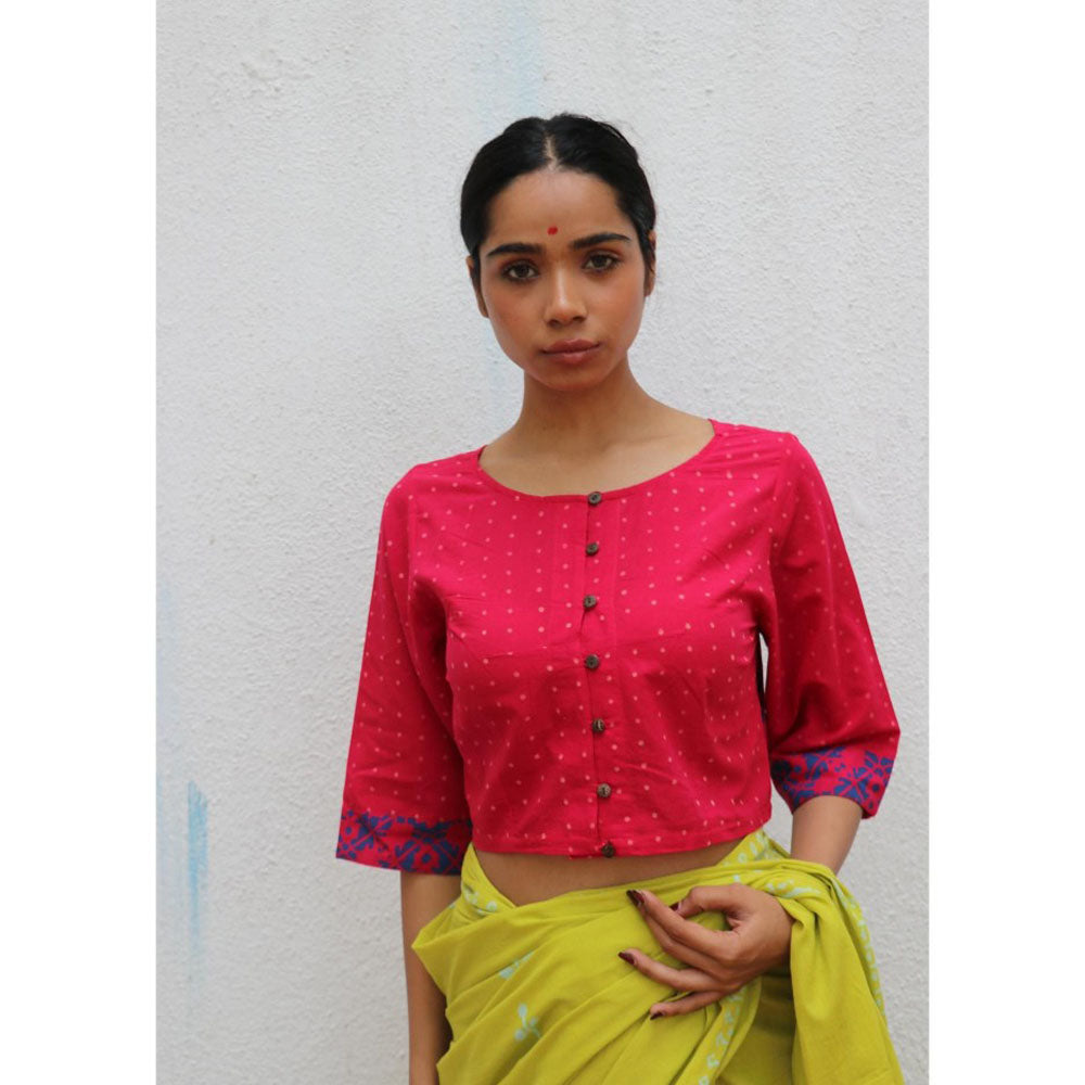 Chidiyaa Paakhi Rosalyn Hand Block Printed Cotton Stitched Blouse