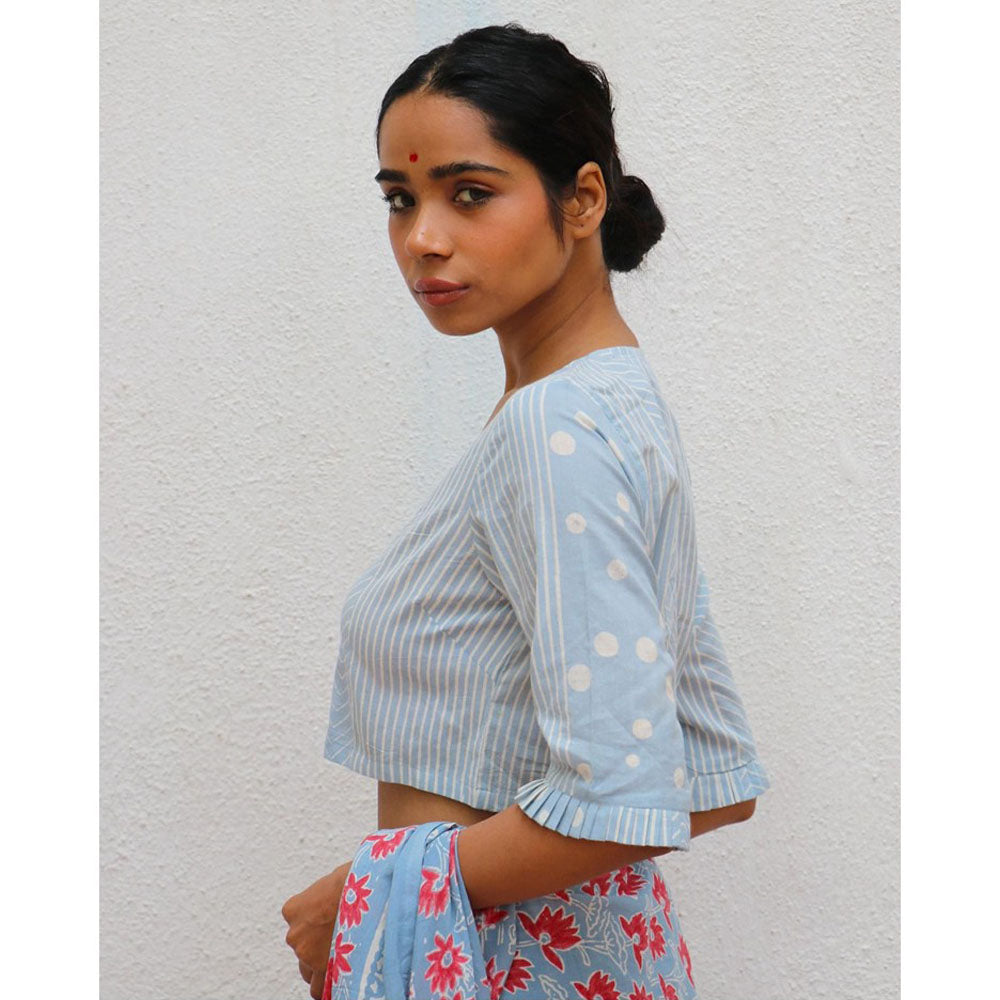 Chidiyaa Paakhi Selene Hand Block Printed Cotton Stitched Blouse