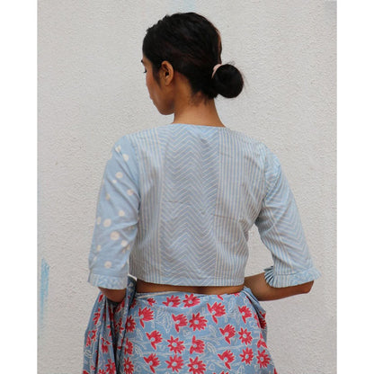 Chidiyaa Paakhi Selene Hand Block Printed Cotton Stitched Blouse