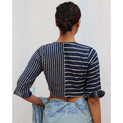 Chidiyaa Paakhi Yin Hand Block Printed Cotton Stitched Blouse