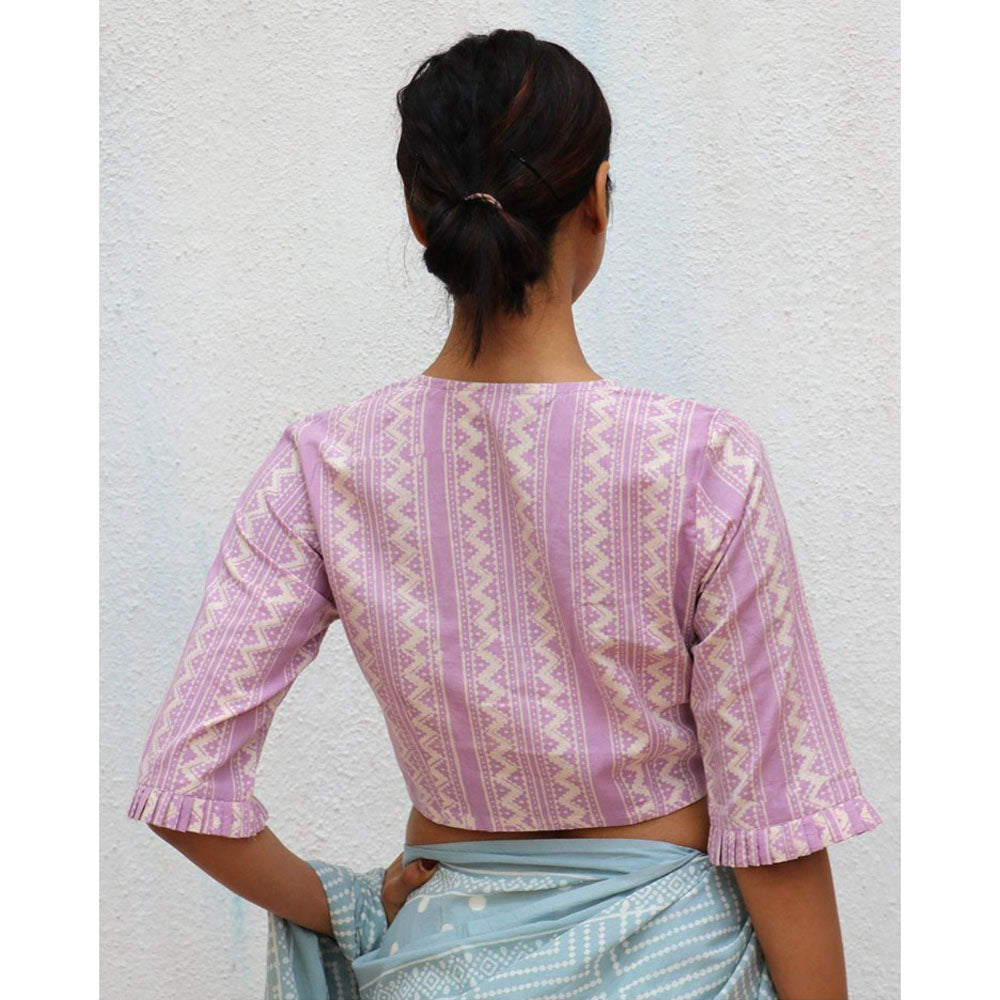 Chidiyaa Paakhi Ethereality Hand Block Printed Cotton Stitched Blouse