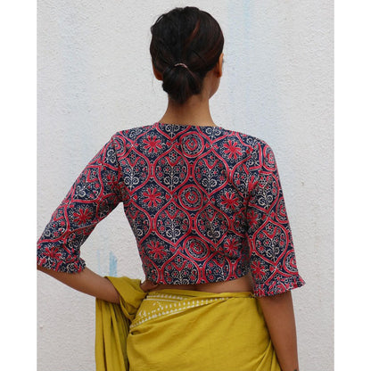 Chidiyaa Paakhi Fleur Ballad Hand Block Printed Cotton Stitched Blouse