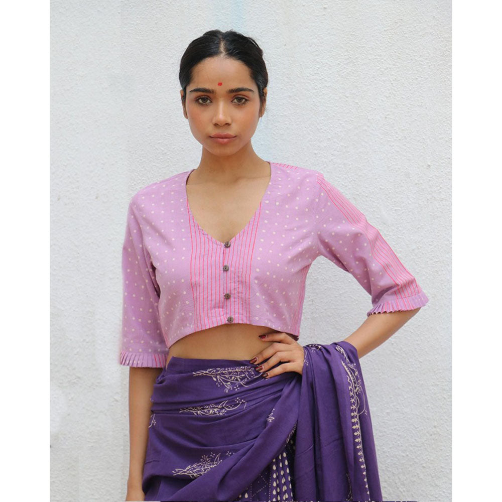 Chidiyaa Paakhi Valerina Hand Block Printed Cotton Stitched Blouse