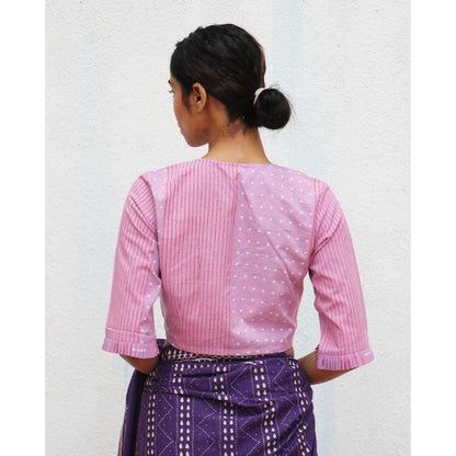 Chidiyaa Paakhi Valerina Hand Block Printed Cotton Stitched Blouse