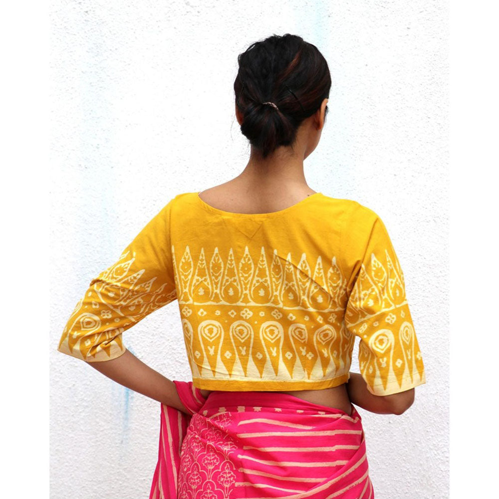 Chidiyaa Paakhi Milda Hand Block Printed Cotton Stitched Blouse