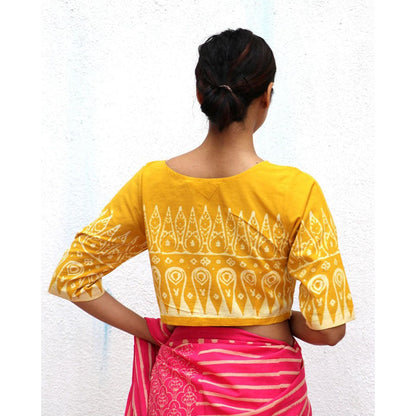 Chidiyaa Paakhi Milda Hand Block Printed Cotton Stitched Blouse