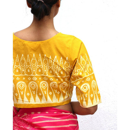 Chidiyaa Paakhi Milda Hand Block Printed Cotton Stitched Blouse