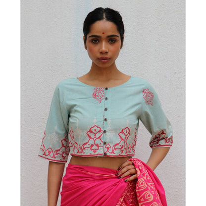 Chidiyaa Paakhi From Eden Hand Block Printed Cotton Stitched Blouse