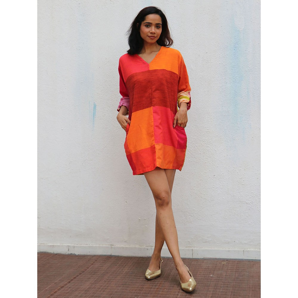 Chidiyaa Rainbow Cafe Leticia Handwoven Cotton Mini Dress
