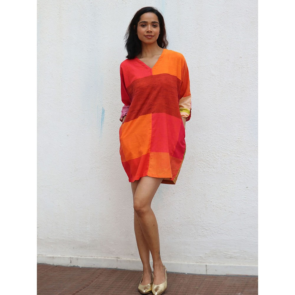 Chidiyaa Rainbow Cafe Leticia Handwoven Cotton Mini Dress