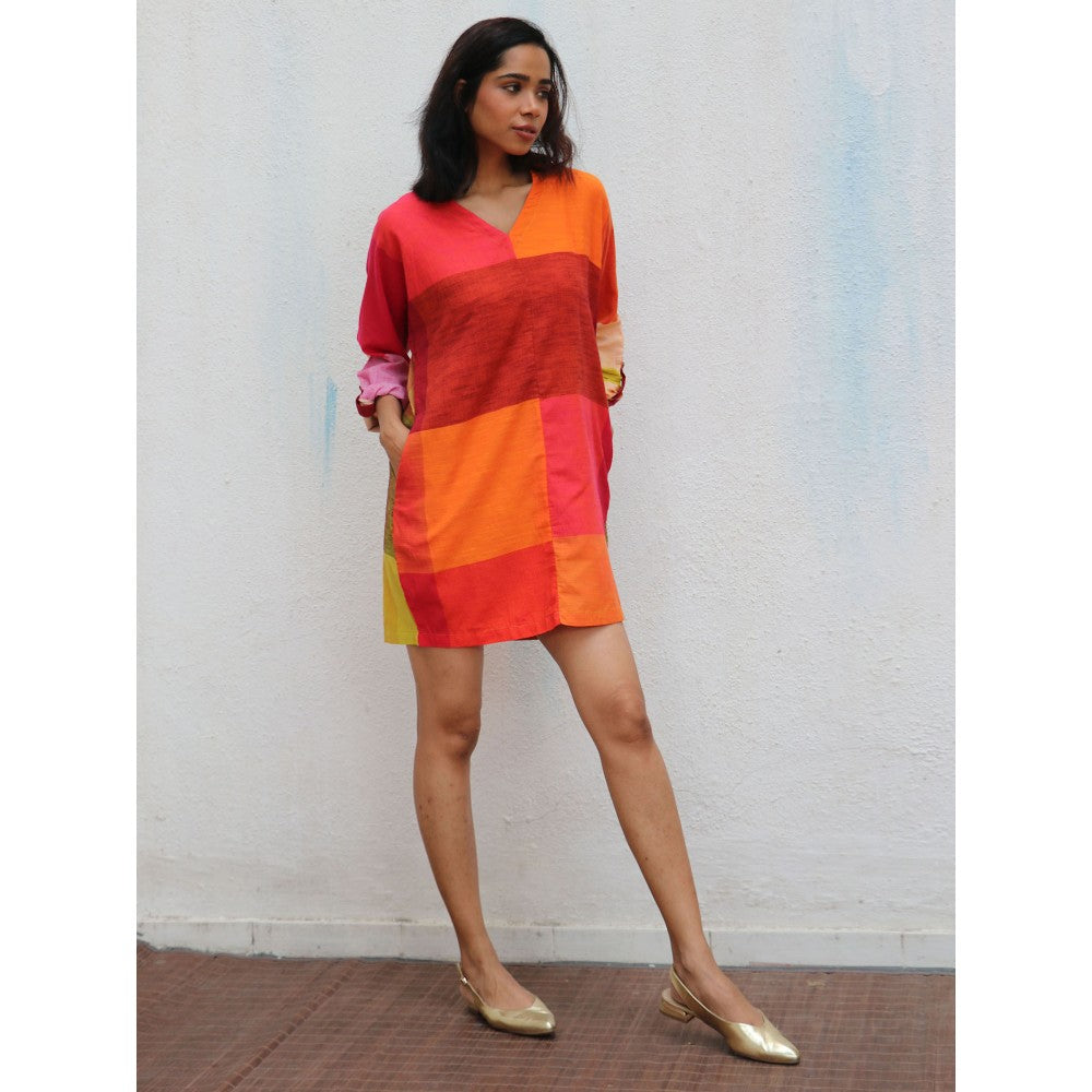 Chidiyaa Rainbow Cafe Leticia Handwoven Cotton Mini Dress
