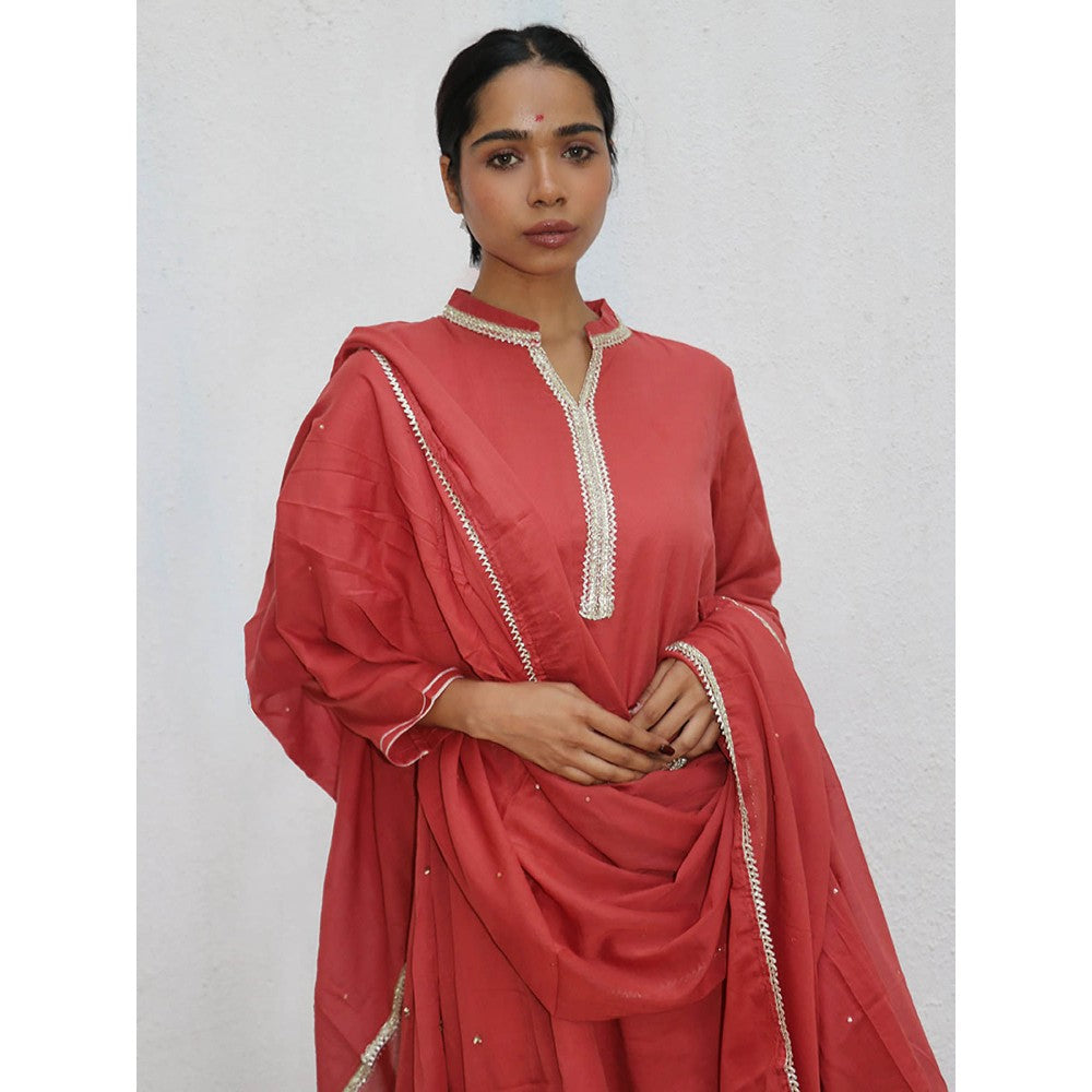 Chidiyaa Jugnu Nazmi Mul Cotton Kurta & Palazzo with Dupatta (Set of 3)