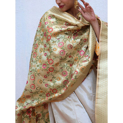 Chidiyaa Sufiyana Akidat Handwoven Banarasi Kimkhab Brocade Dupatta