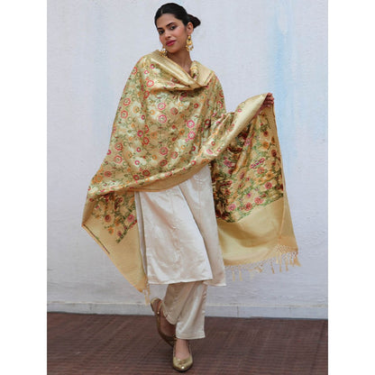 Chidiyaa Sufiyana Akidat Handwoven Banarasi Kimkhab Brocade Dupatta