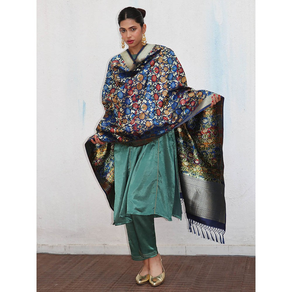 Chidiyaa Sufiyana Fanaa Handwoven Banarasi Kimkhab Brocade Dupatta