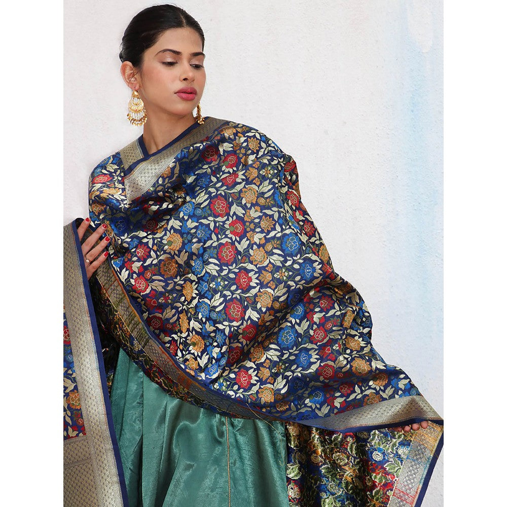 Chidiyaa Sufiyana Fanaa Handwoven Banarasi Kimkhab Brocade Dupatta
