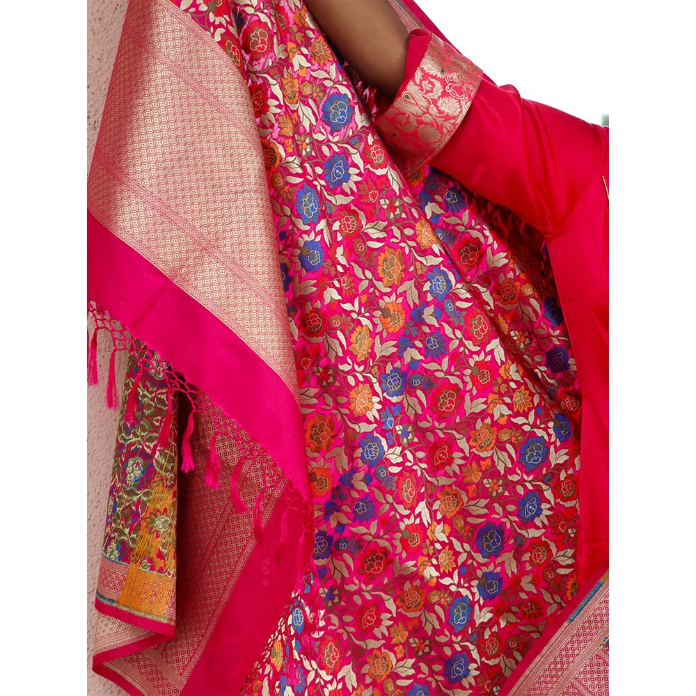 Chidiyaa Sufiyana Ulfat Handwoven Banarasi Kimkhab Brocade Dupatta