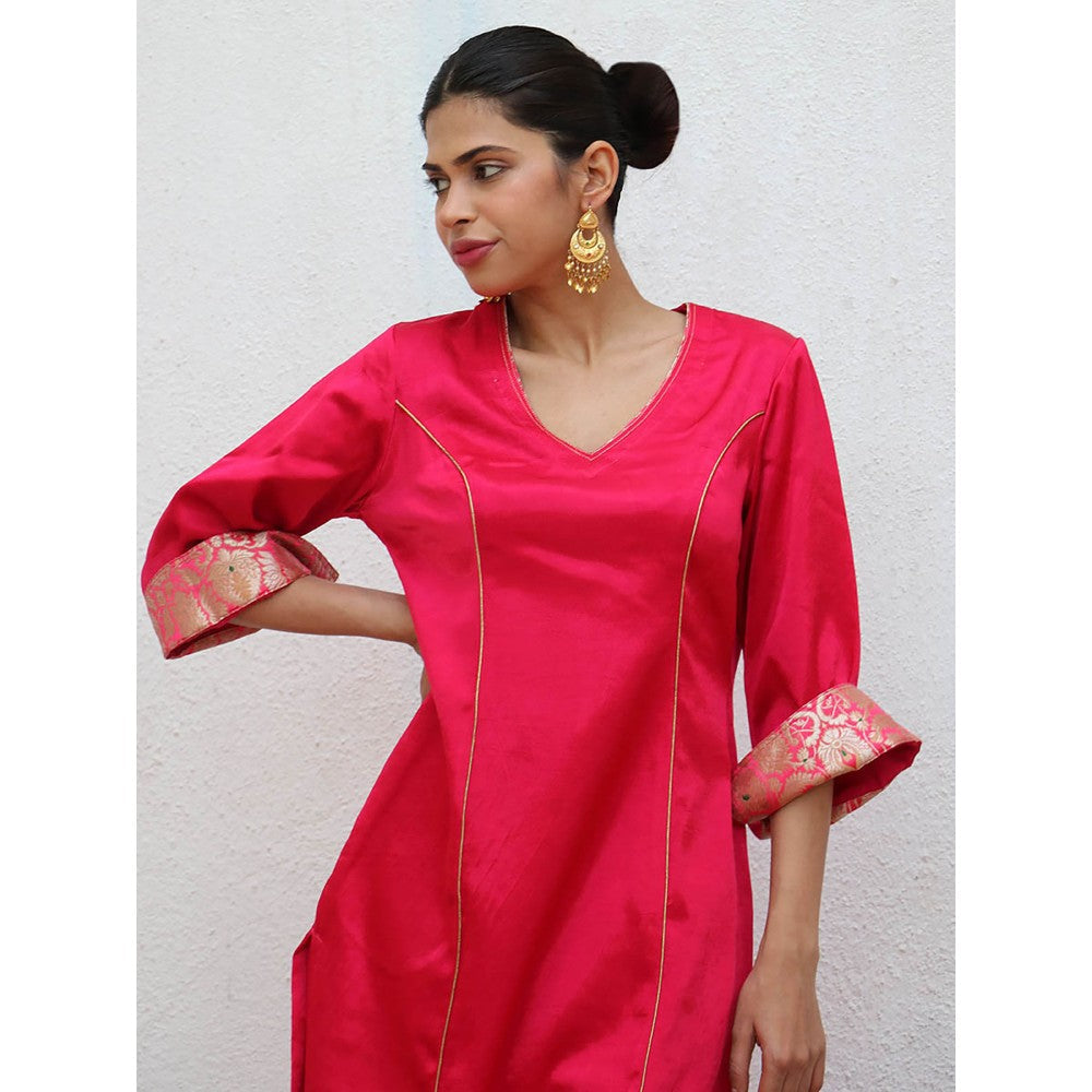 Chidiyaa Sufiyana Ulfat Mashru Silk Kurta & Pant (Set of 2)