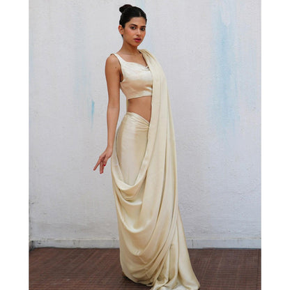 Chidiyaa Cream Zarna Modal Silk Saree