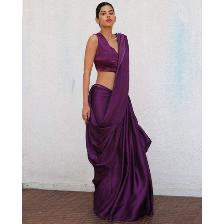 Chidiyaa Purple Anahita Modal Silk Saree