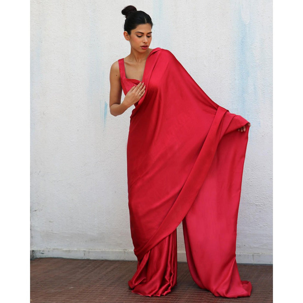 Chidiyaa Red Jora Modal Silk Saree