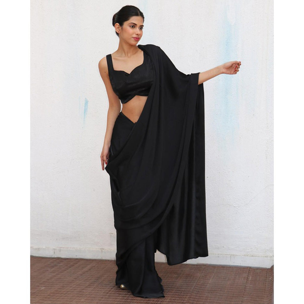 Chidiyaa Black Kailani Mashru Silk Stitched Blouse
